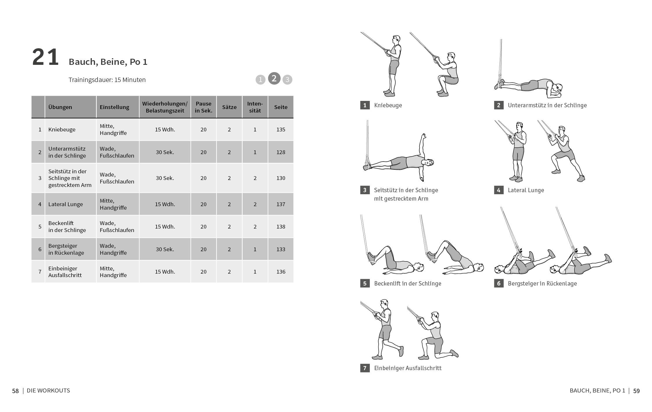 Beispielinhalt (Bild) 50 Workouts - Schlingentraining