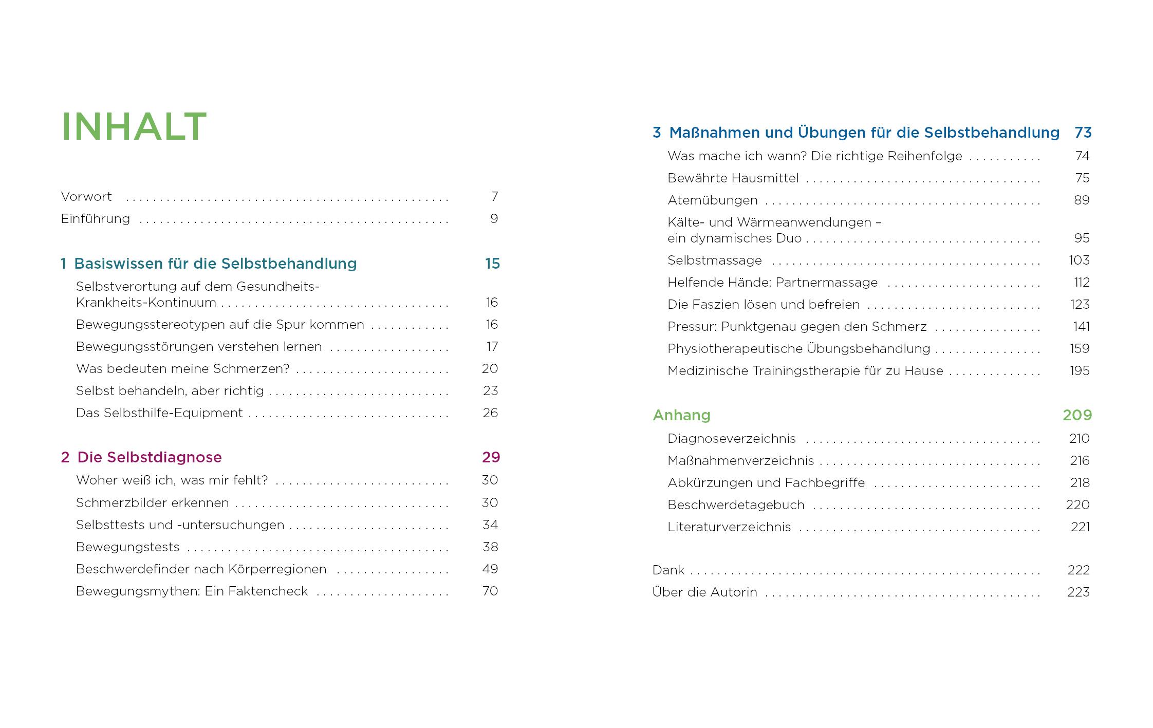 Beispielinhalt (Bild) Physiotherapie-Hausapotheke