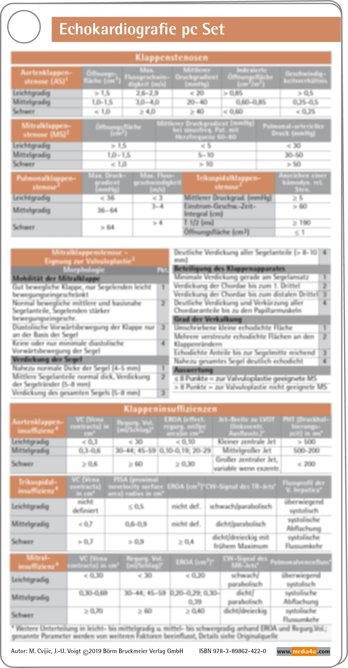 Vorderes Coverbild Echokardiografie pocketcard Set