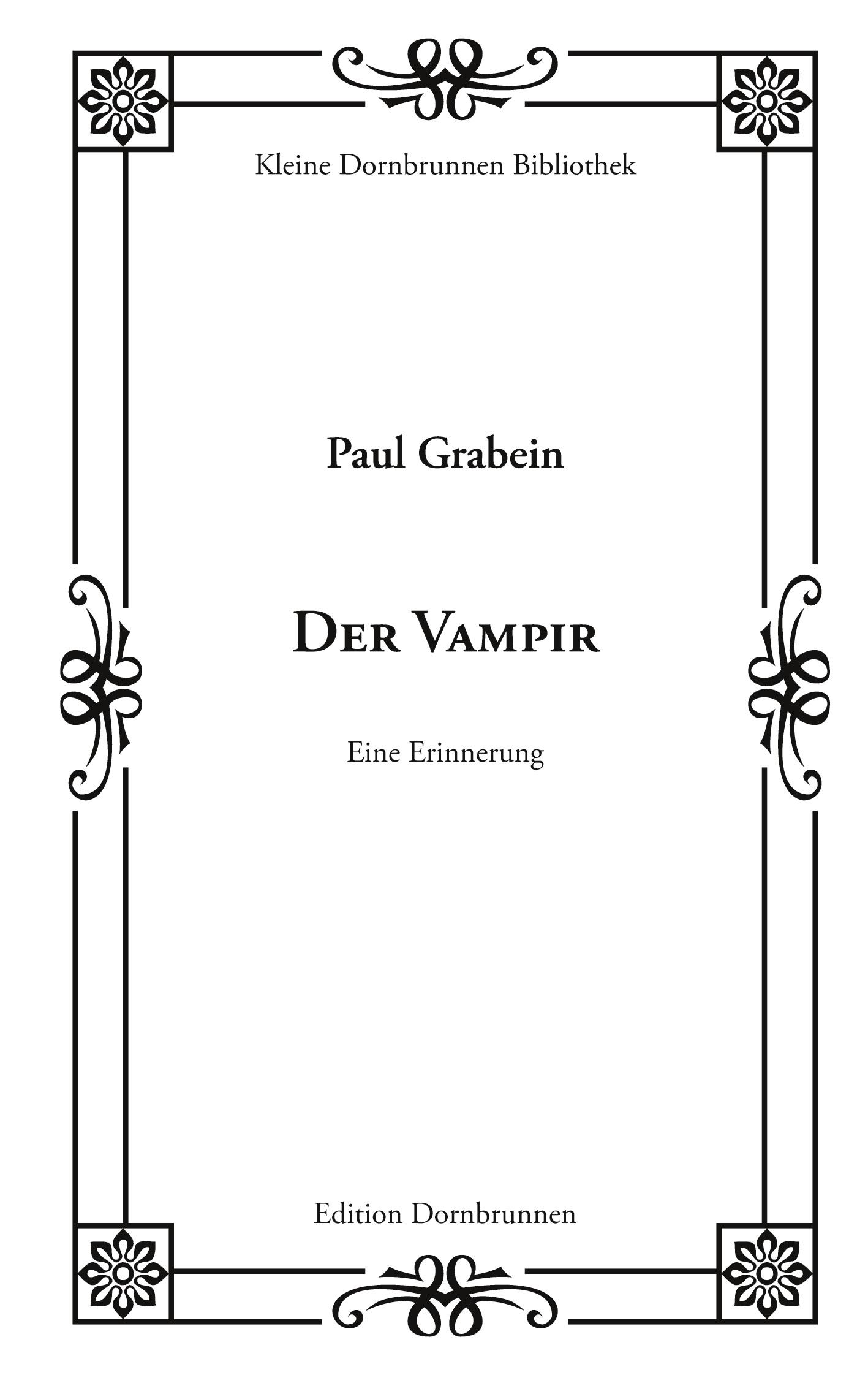 Vorderes Coverbild Der Vampir