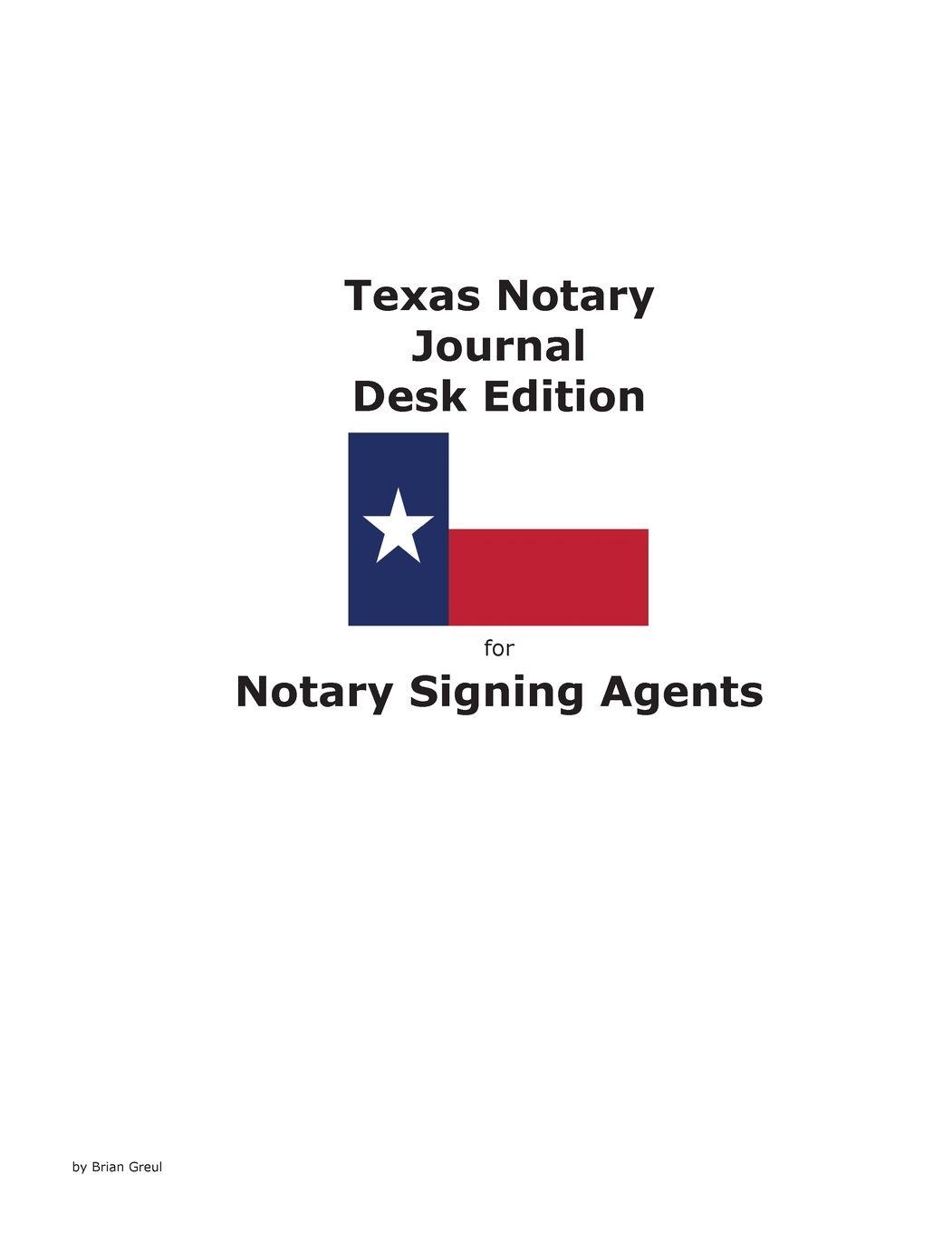 Vorderes Coverbild Texas Notary Journal Desk Edition for Notary Signing Agents