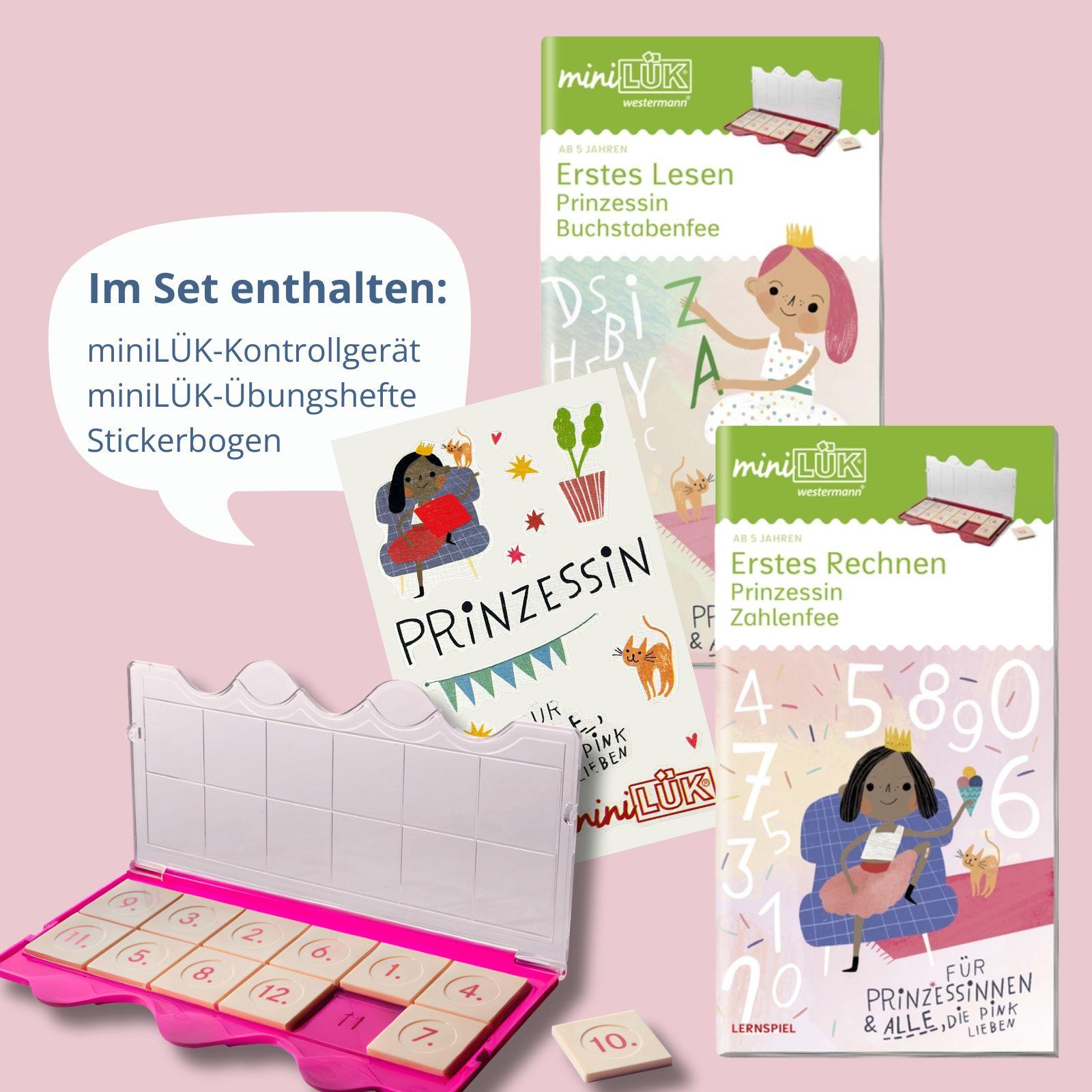 Beispielinhalt (Bild) miniLÜK-Set. Vorschule/1. Klasse - Mathematik, Deutsch: Prinzessinnen-Box