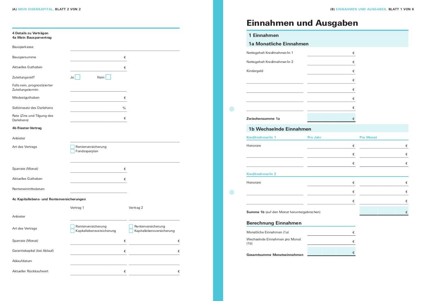 Beispielinhalt (Bild) Immobilienfinanzierung. Das Set