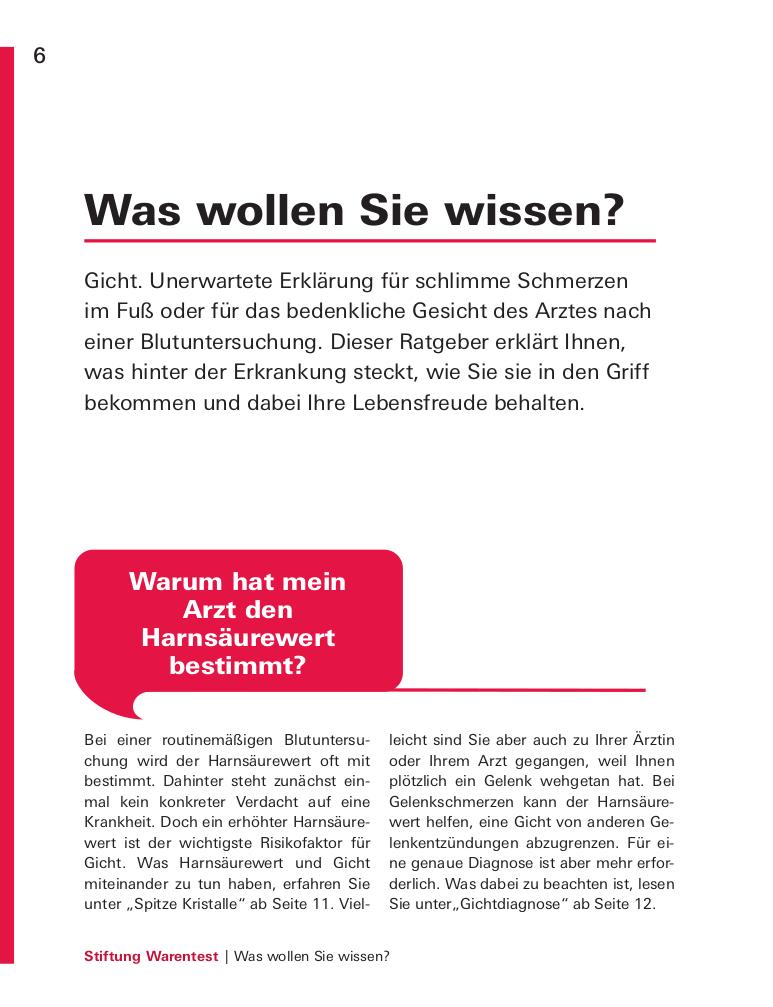 Beispielinhalt (Bild) Gut essen bei Gicht