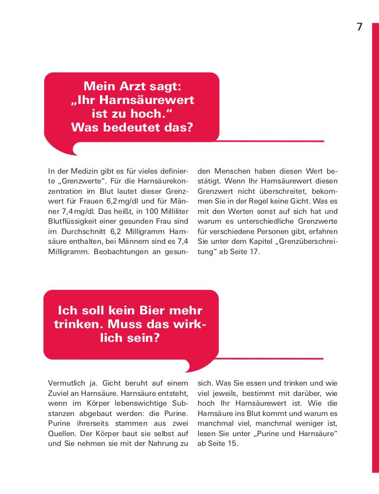 Beispielinhalt (Bild) Gut essen bei Gicht