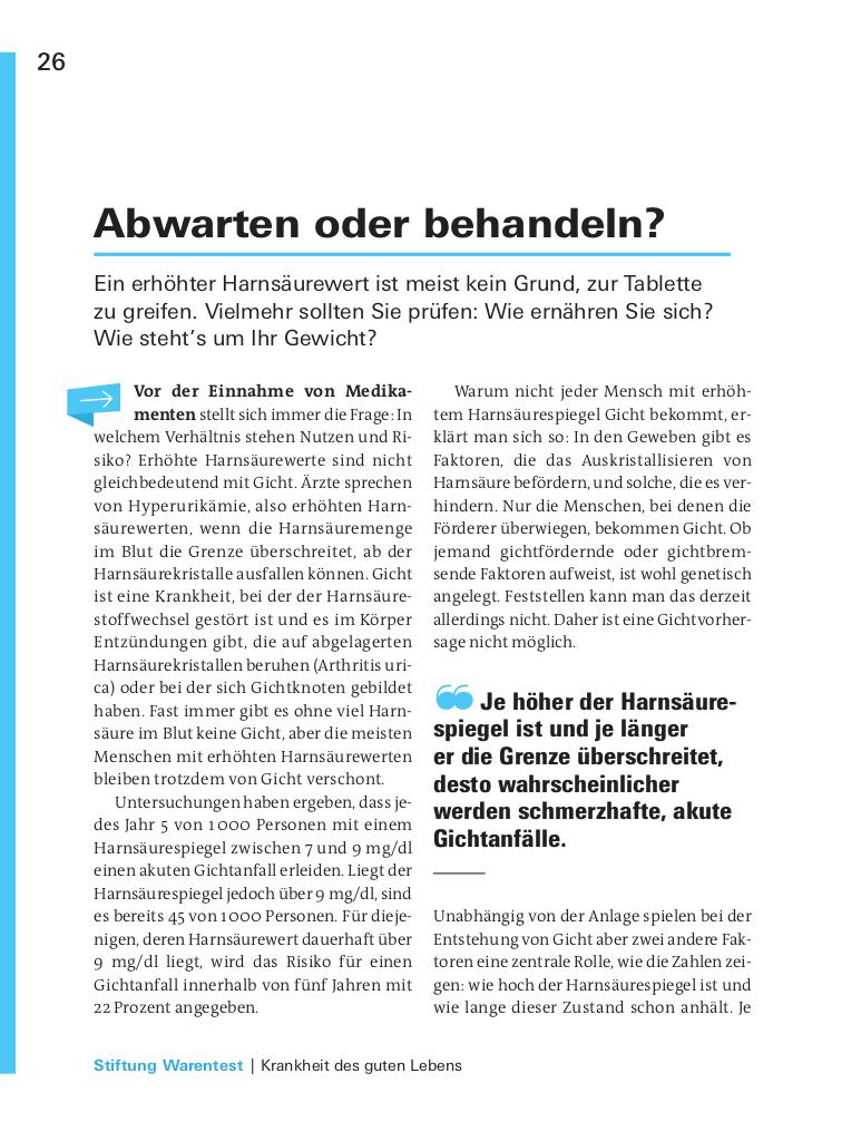 Beispielinhalt (Bild) Gut essen bei Gicht