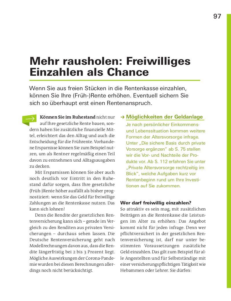 Beispielinhalt (Bild) Meine Rente