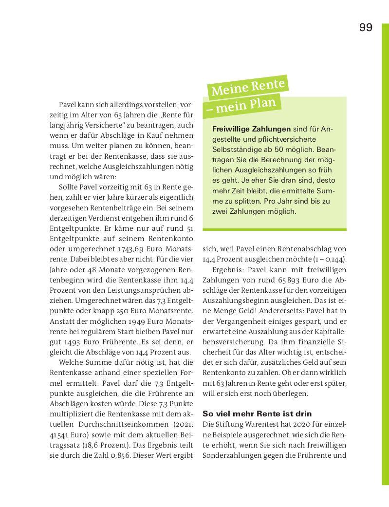 Beispielinhalt (Bild) Meine Rente
