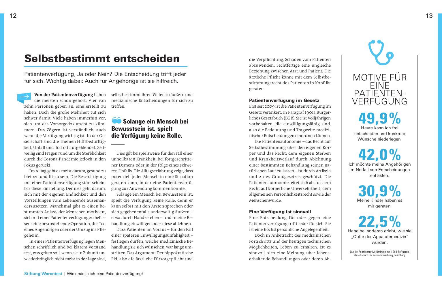 Beispielinhalt (Bild) Meine Patientenverfügung