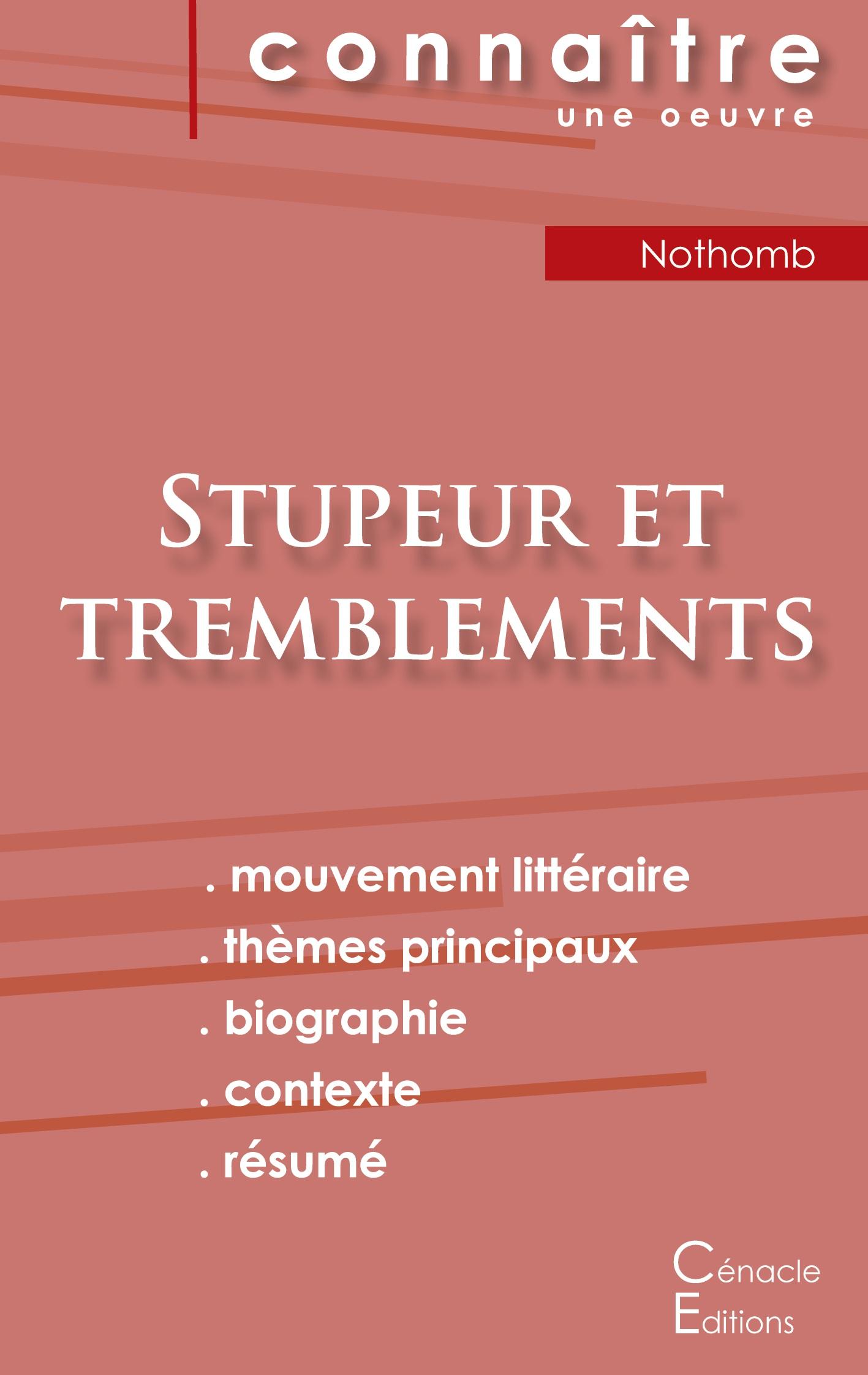 Vorderes Coverbild Fiche de lecture Stupeur et tremblements de Amélie Nothomb (analyse littéraire de référence et résumé complet)