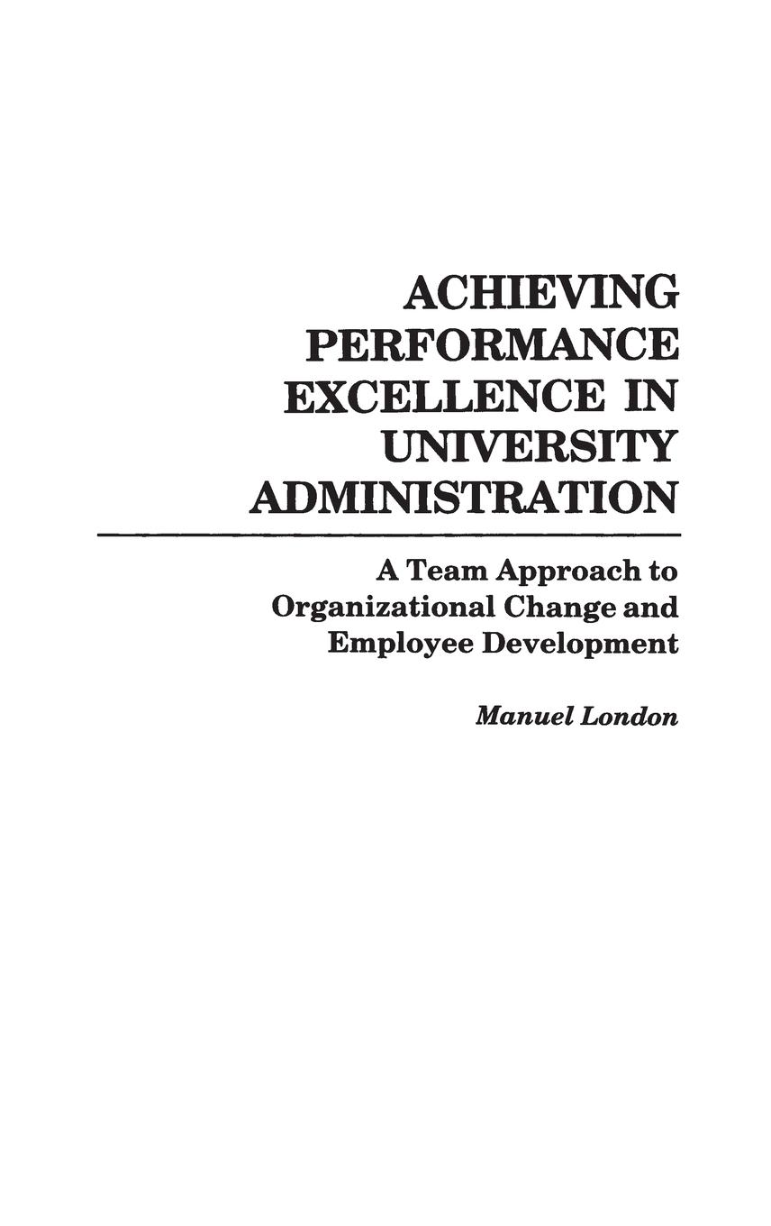 Vorderes Coverbild Achieving Performance Excellence in University Administration