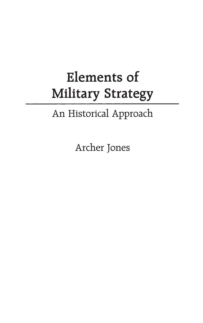 Vorderes Coverbild Elements of Military Strategy