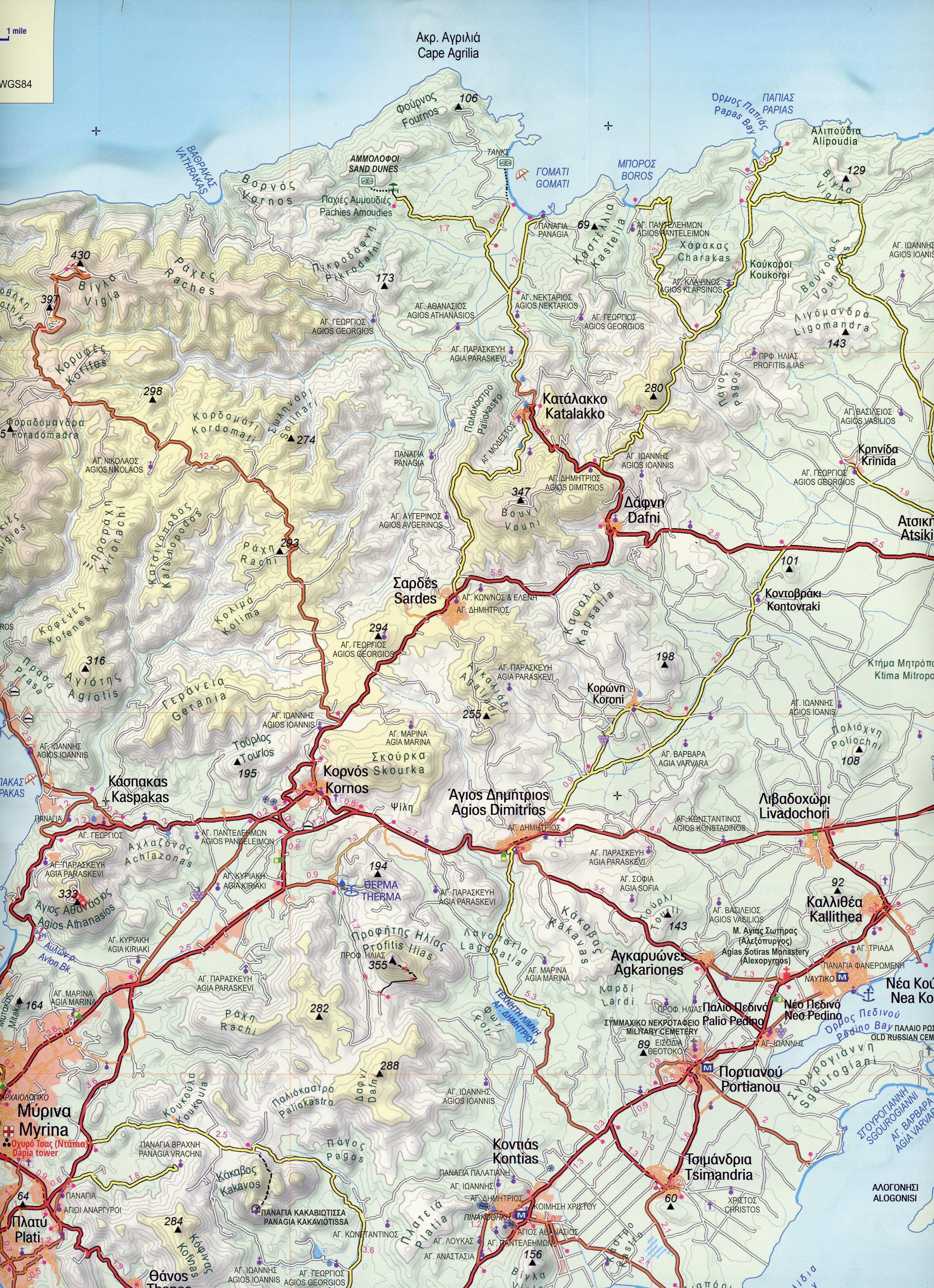 Beispielinhalt (Bild) Lemnos 1:60 000