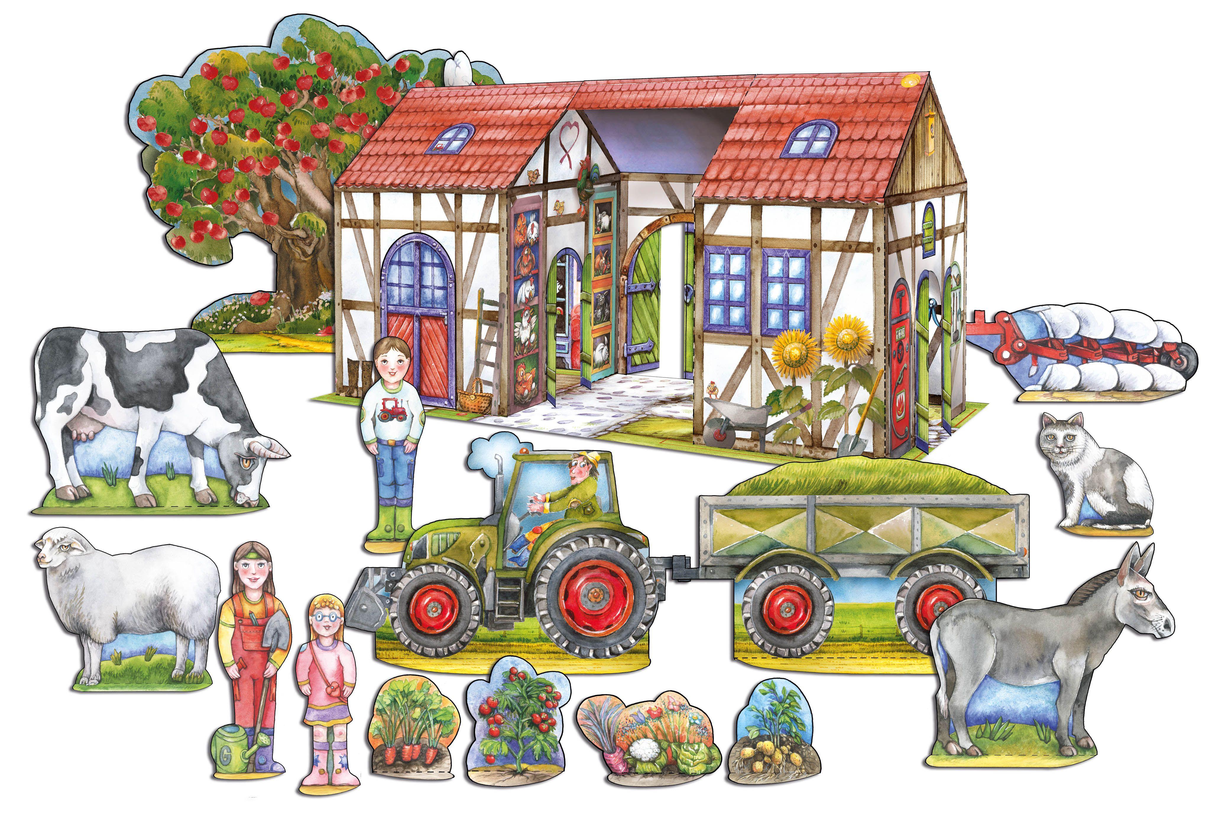 Beispielinhalt (Bild) Bauernhof Bastelbogen