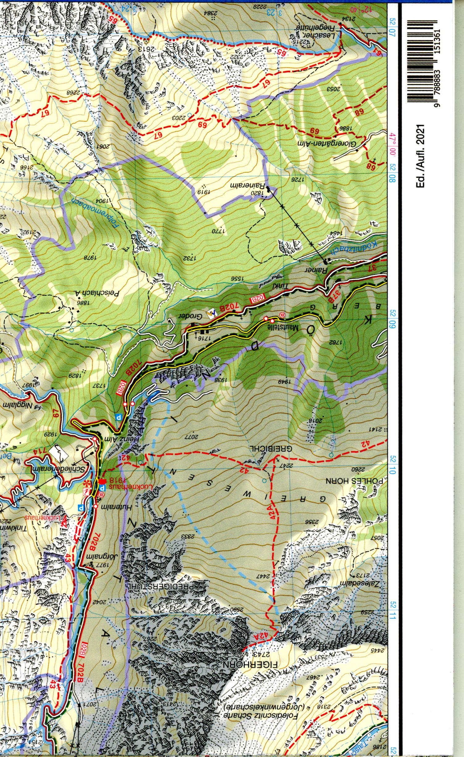 Beispielinhalt (Bild) Sonnblick-Großglockner-Heiligenblut 1:25 000