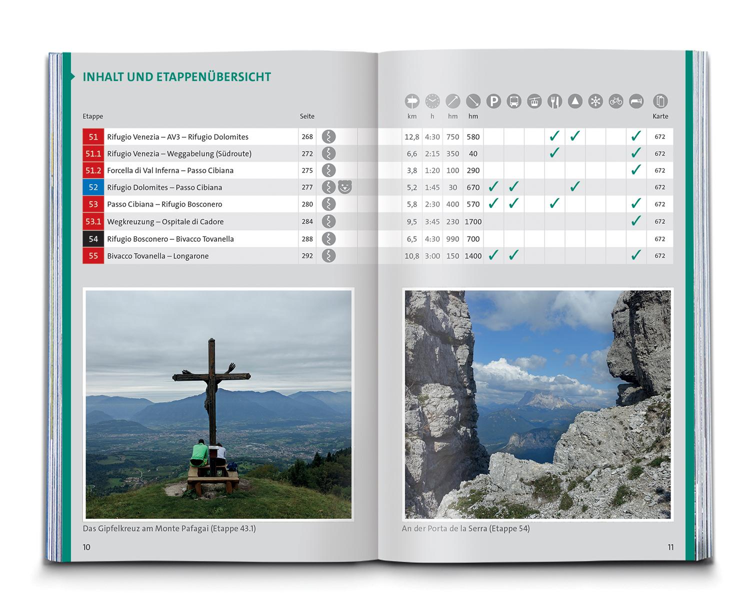 Beispielinhalt (Bild) KOMPASS Wanderführer Dolomiten Höhenweg 1 bis 3, 71 Touren