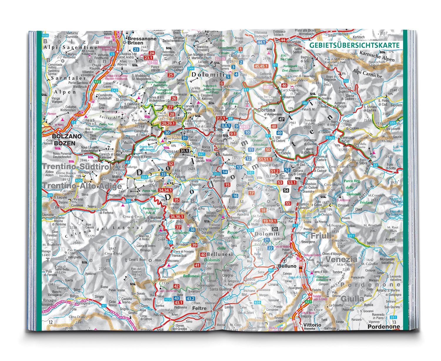 Beispielinhalt (Bild) KOMPASS Wanderführer Dolomiten Höhenweg 1 bis 3, 71 Touren