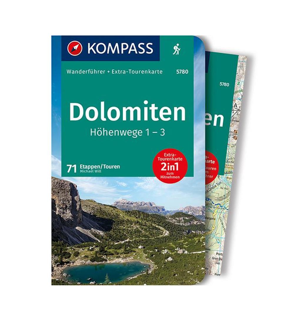 Vorderes Coverbild KOMPASS Wanderführer Dolomiten Höhenweg 1 bis 3, 71 Touren