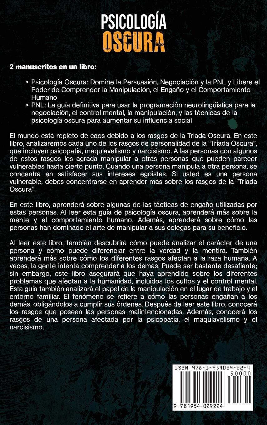 Rückseitencover Psicología Oscura