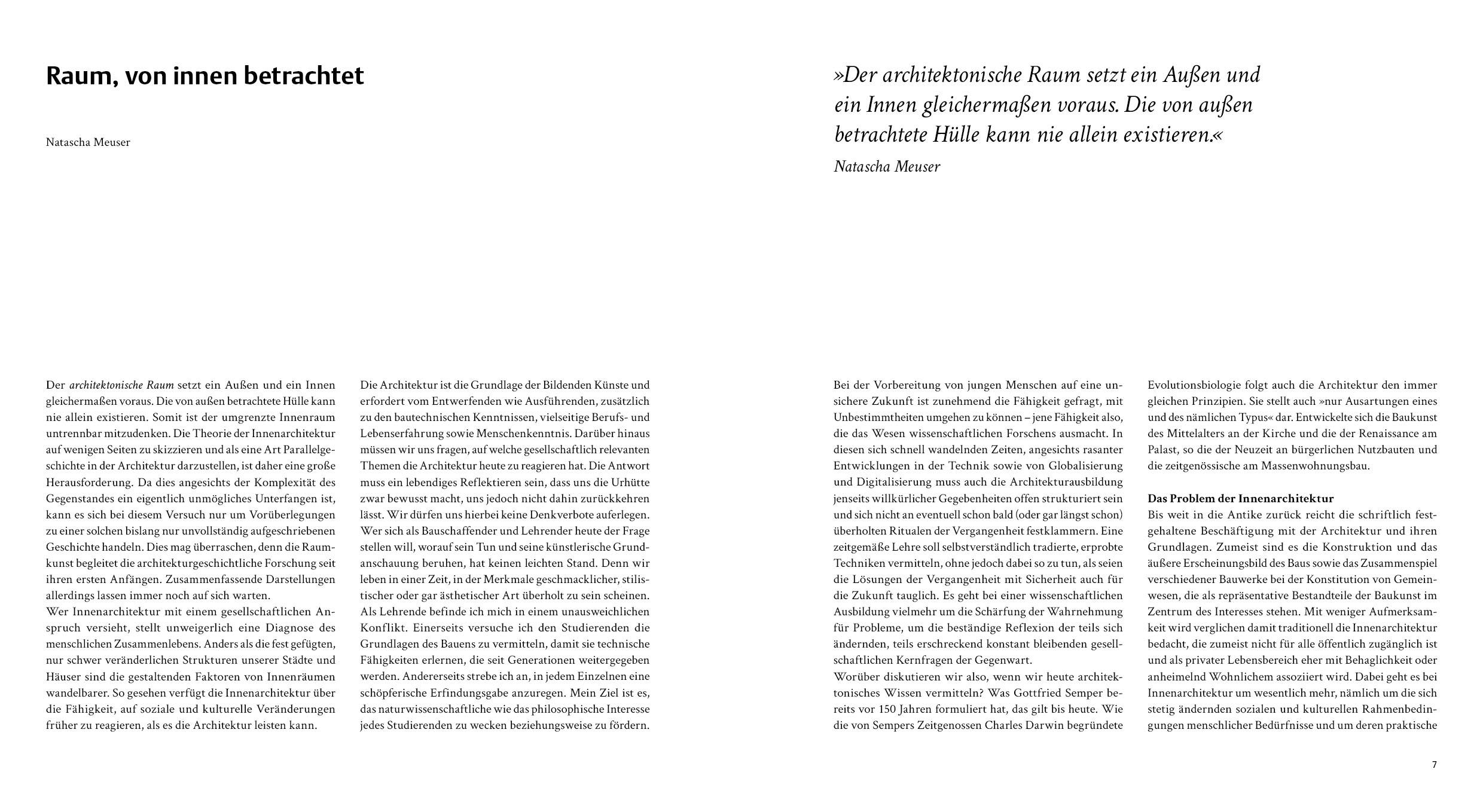 Beispielinhalt (Bild) Theorie der Innenarchitektur