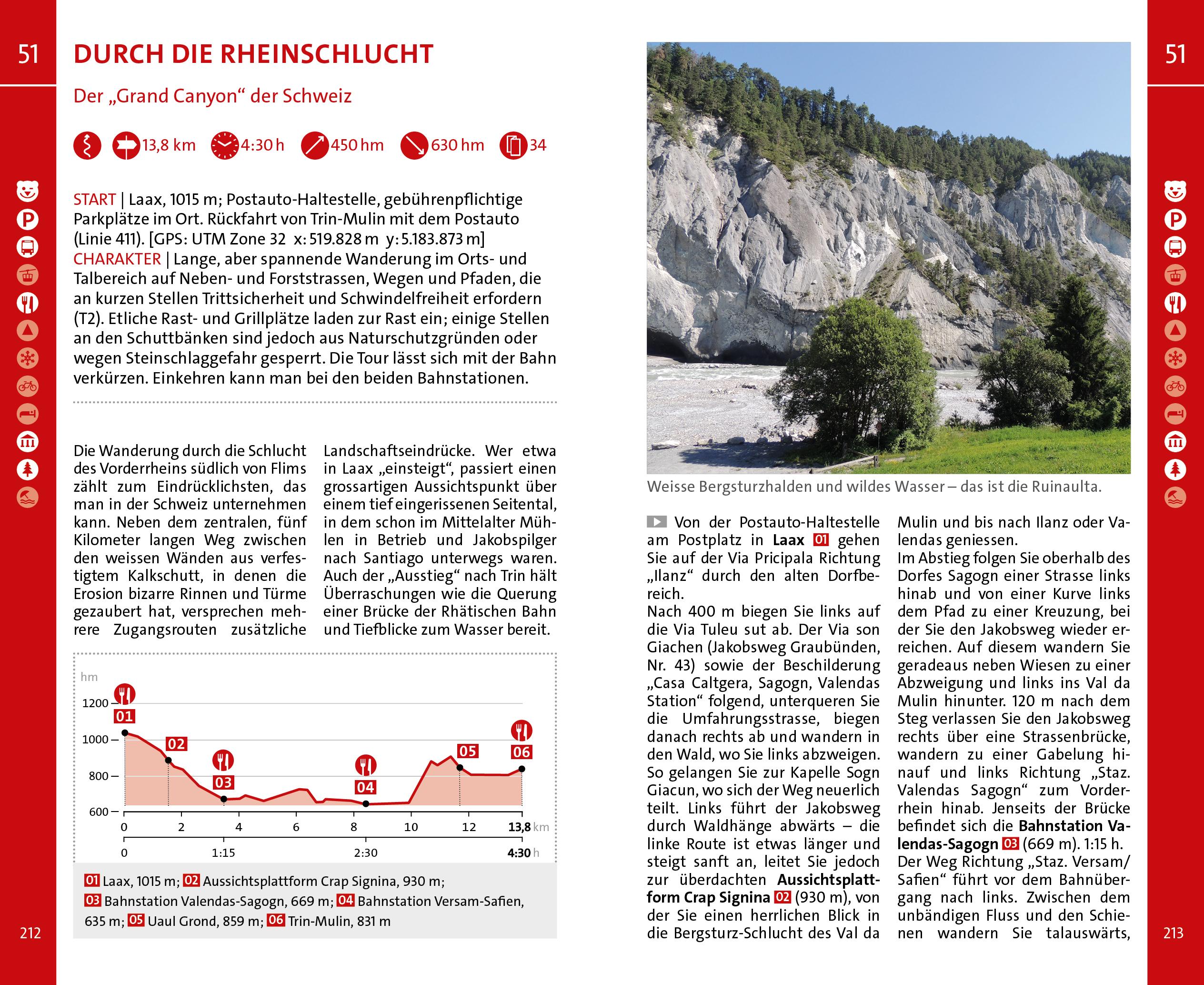 Beispielinhalt (Bild) Graubünden Nord Wanderführer