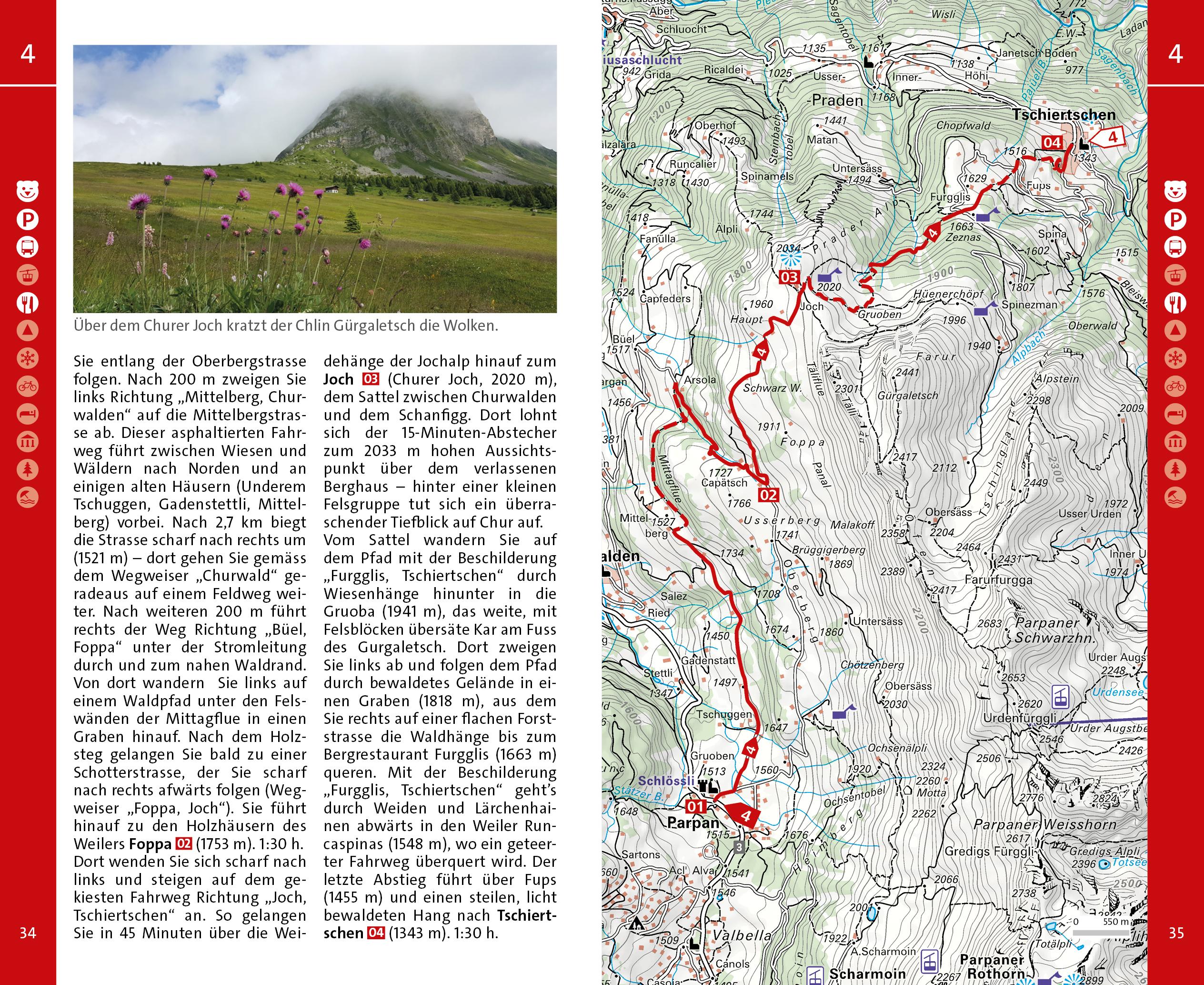Beispielinhalt (Bild) Graubünden Nord Wanderführer