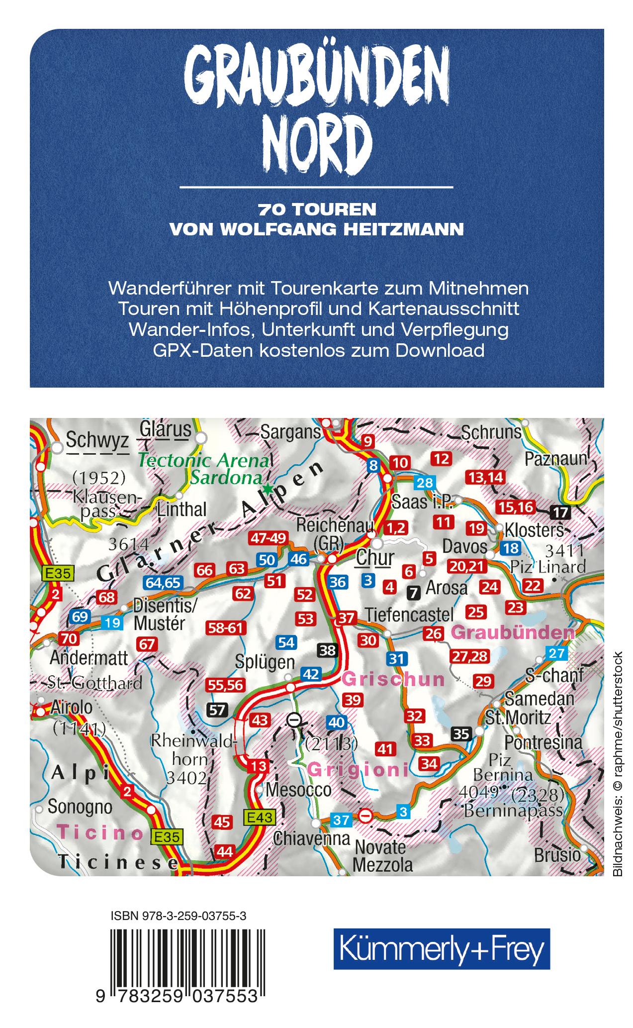 Rückseitencover Graubünden Nord Wanderführer