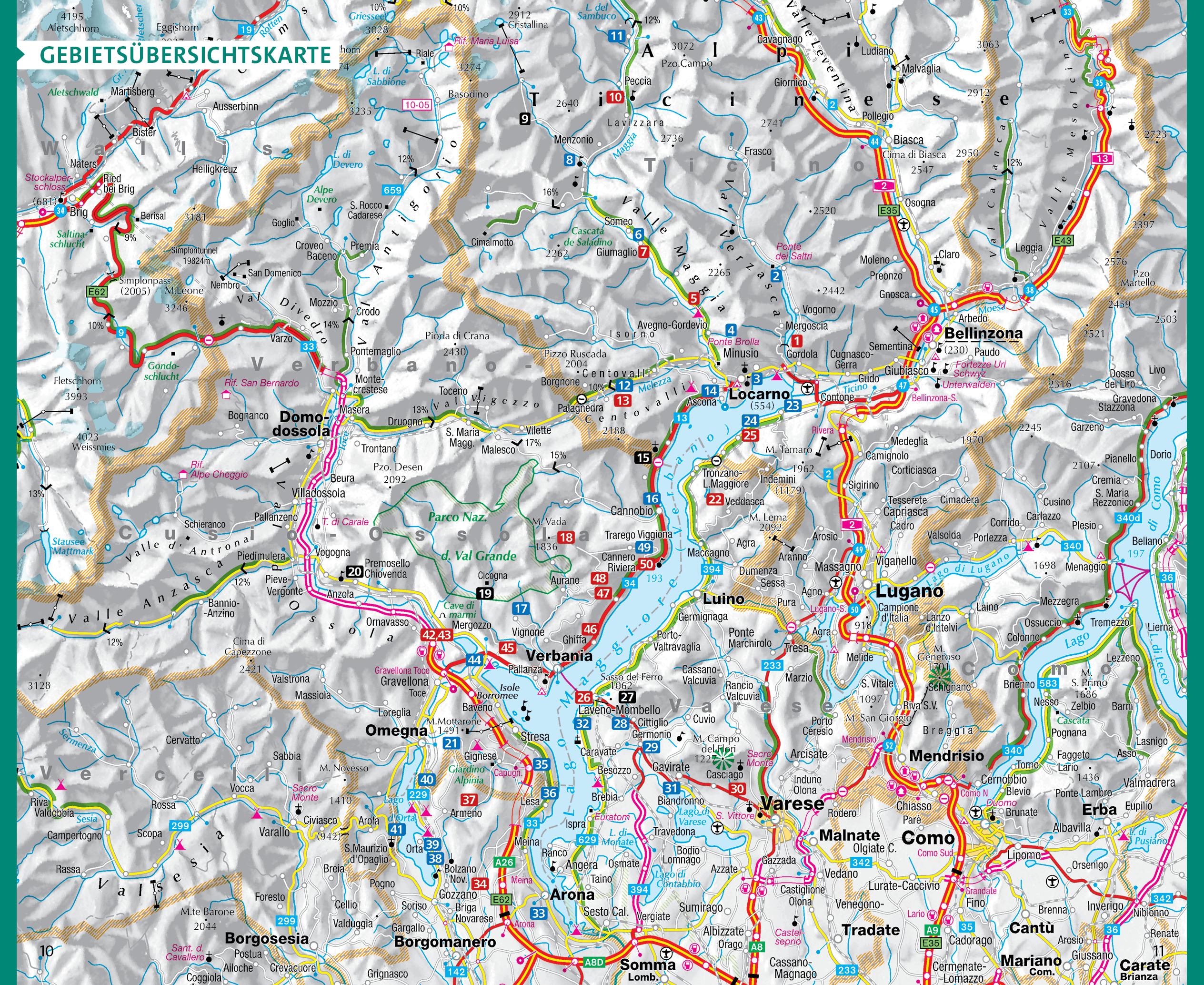 Beispielinhalt (Bild) Kümmerly+Frey Wanderführer Lago Maggiore