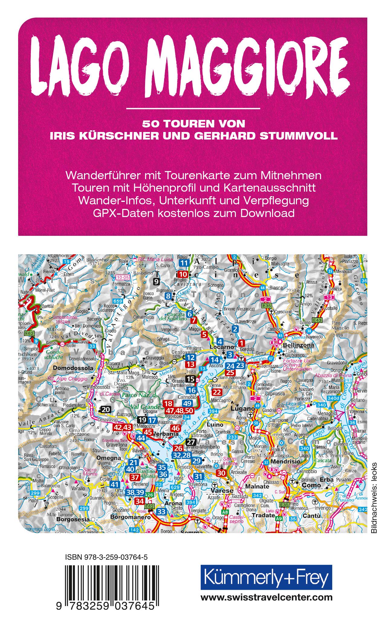Rückseitencover Kümmerly+Frey Wanderführer Lago Maggiore