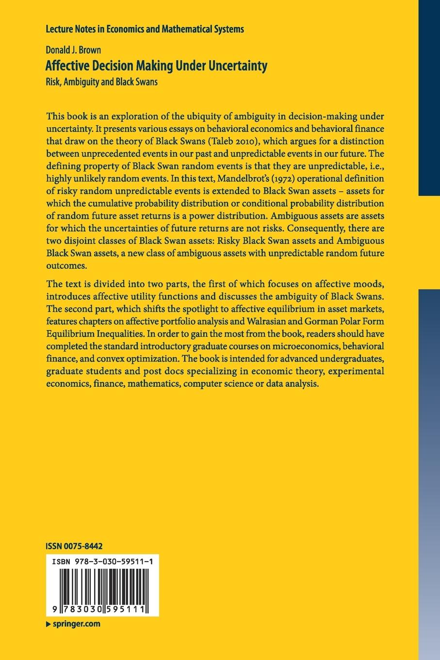 Rückseitencover Affective Decision Making Under Uncertainty
