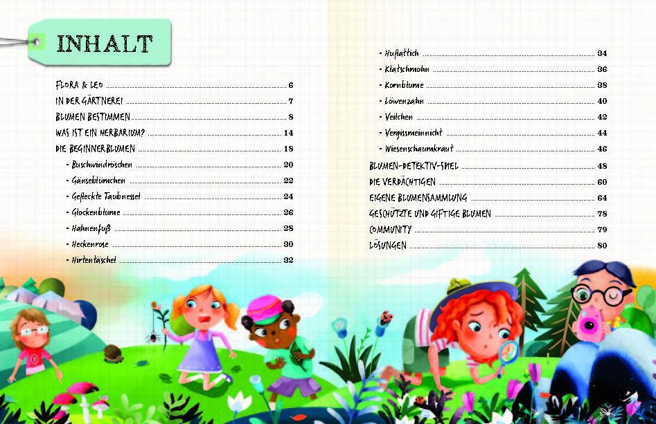 Beispielinhalt (Bild) Flora & Leo. Mein erstes Herbarium