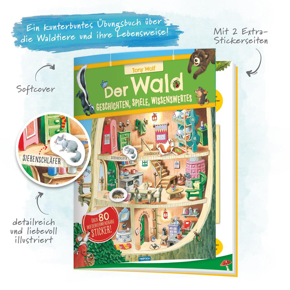 Beispielinhalt (Bild) Trötsch Der Wald Geschichten Spiele Wissenswertes Stickerbuch