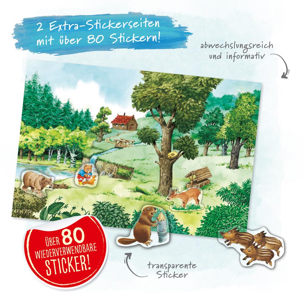 Beispielinhalt (Bild) Trötsch Der Wald Geschichten Spiele Wissenswertes Stickerbuch