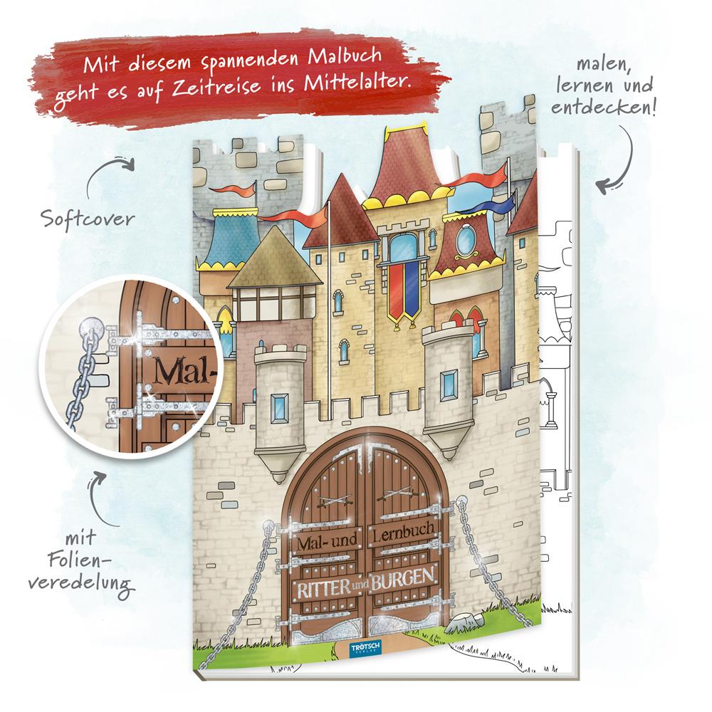 Beispielinhalt (Bild) Trötsch Malbuch Ritter und Burgen Malbuch
