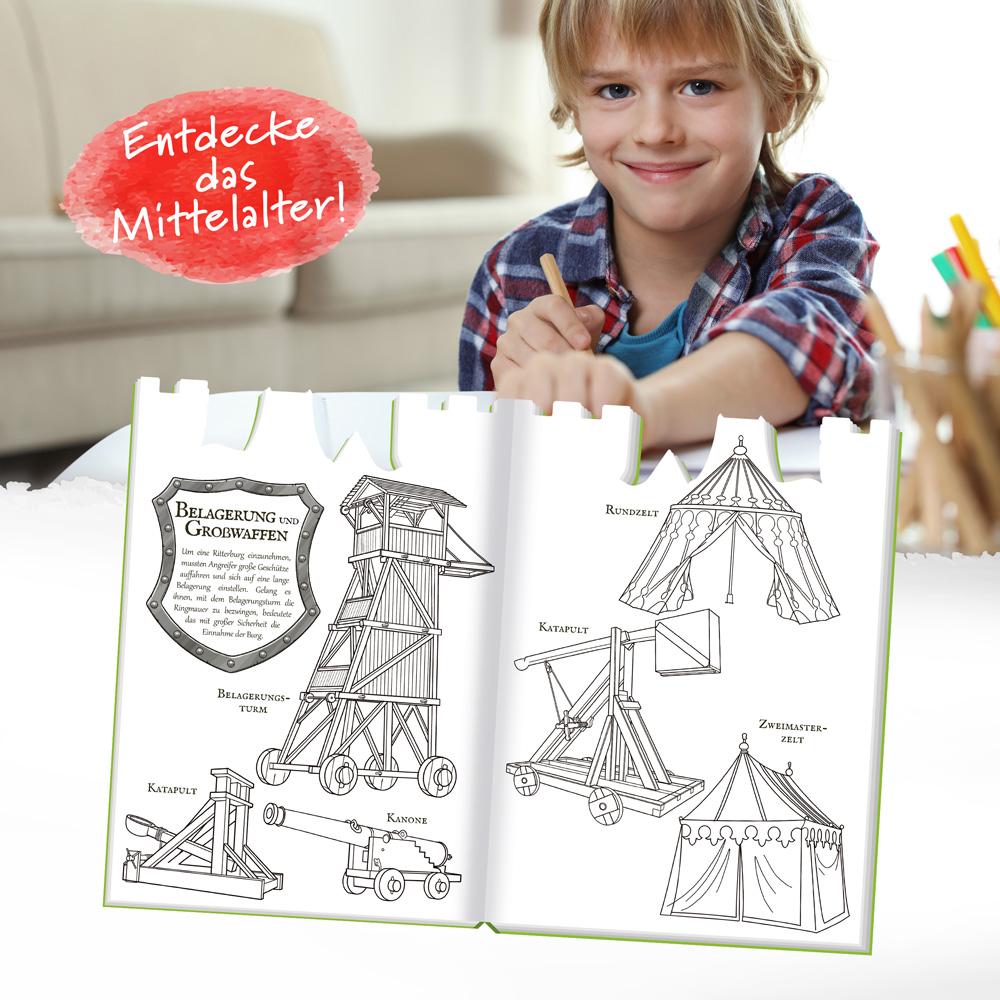 Beispielinhalt (Bild) Trötsch Malbuch Ritter und Burgen Malbuch