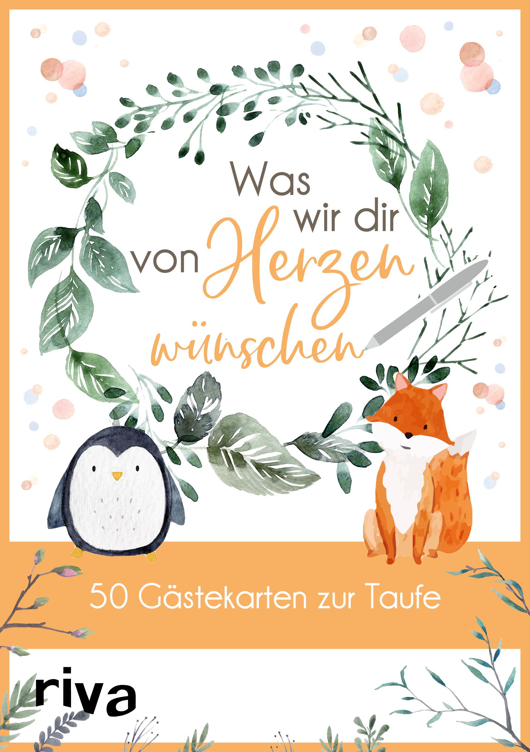 Vorderes Coverbild Was wir dir von Herzen wünschen - 50 Gästekarten zur Taufe