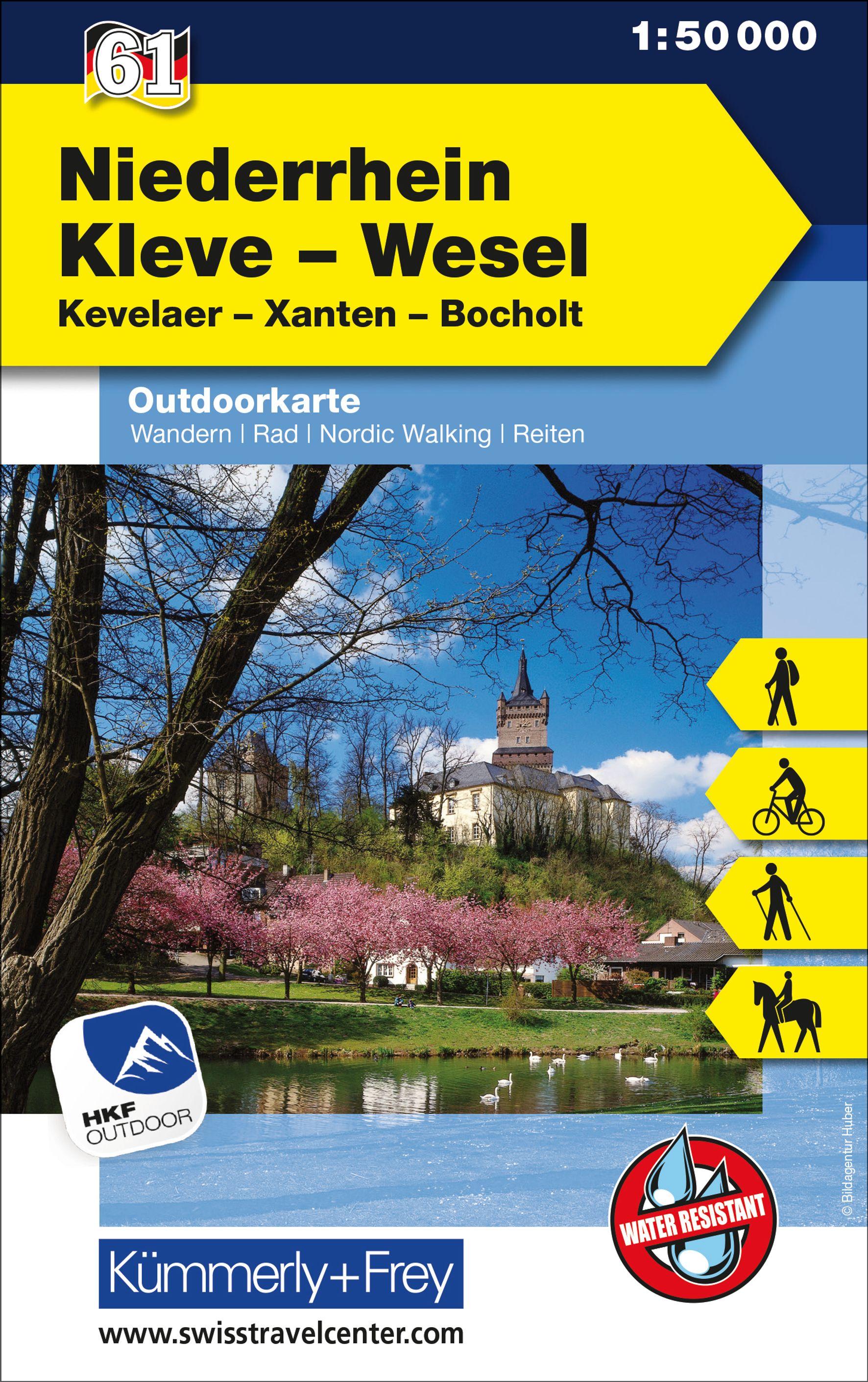 Vorderes Coverbild KuF Deutschland Outdoorkarte 61 Niederrhein, Kleve-Wesel, Kevelaer, Xanten - Bocholt  1 : 50 000 LZ bis 2025