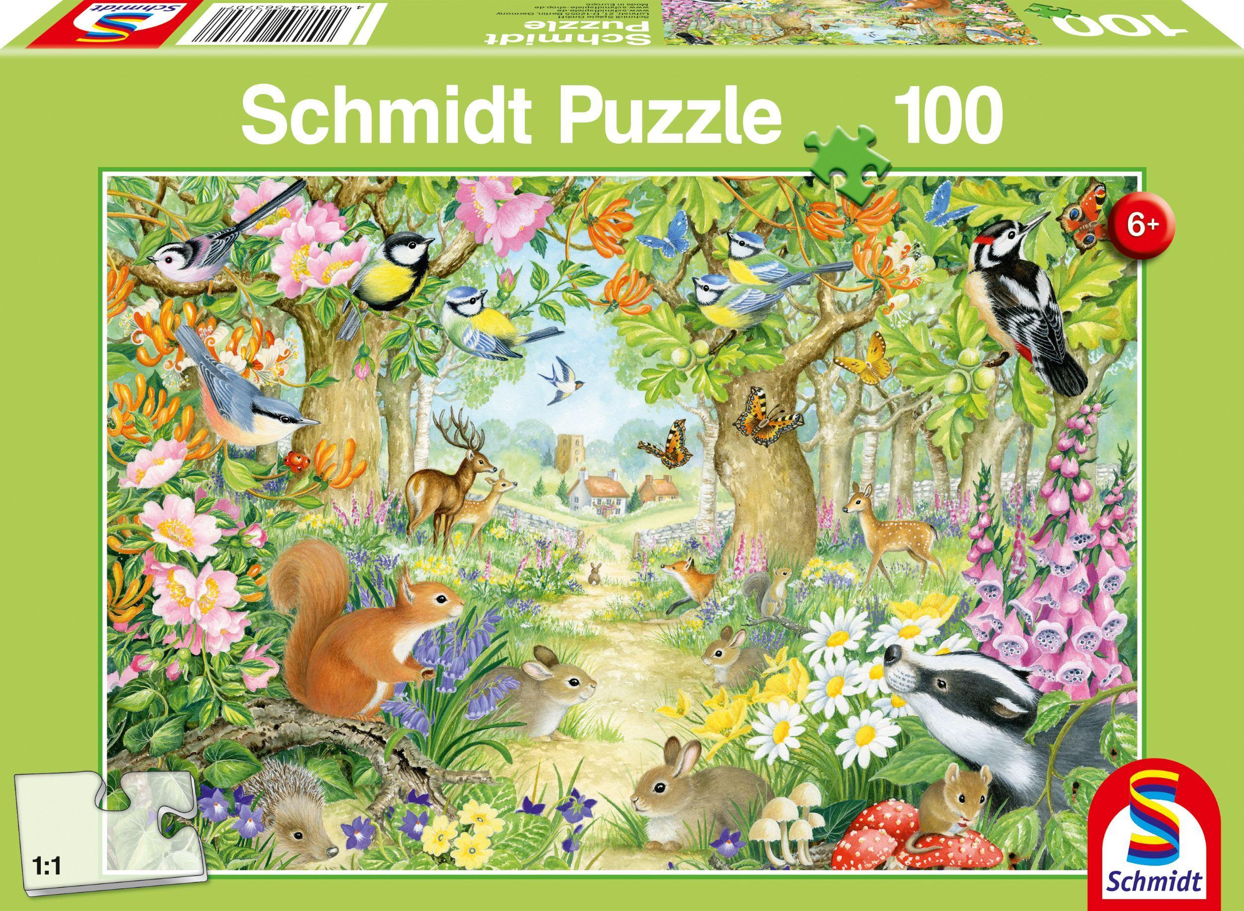 Vorderes Coverbild Tiere im Wald. Puzzle 100 Teile