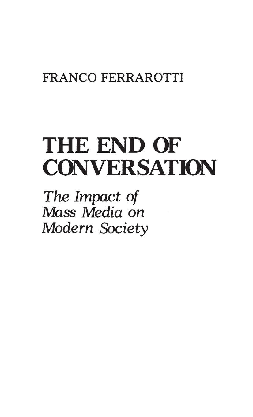 Vorderes Coverbild The End of Conversation