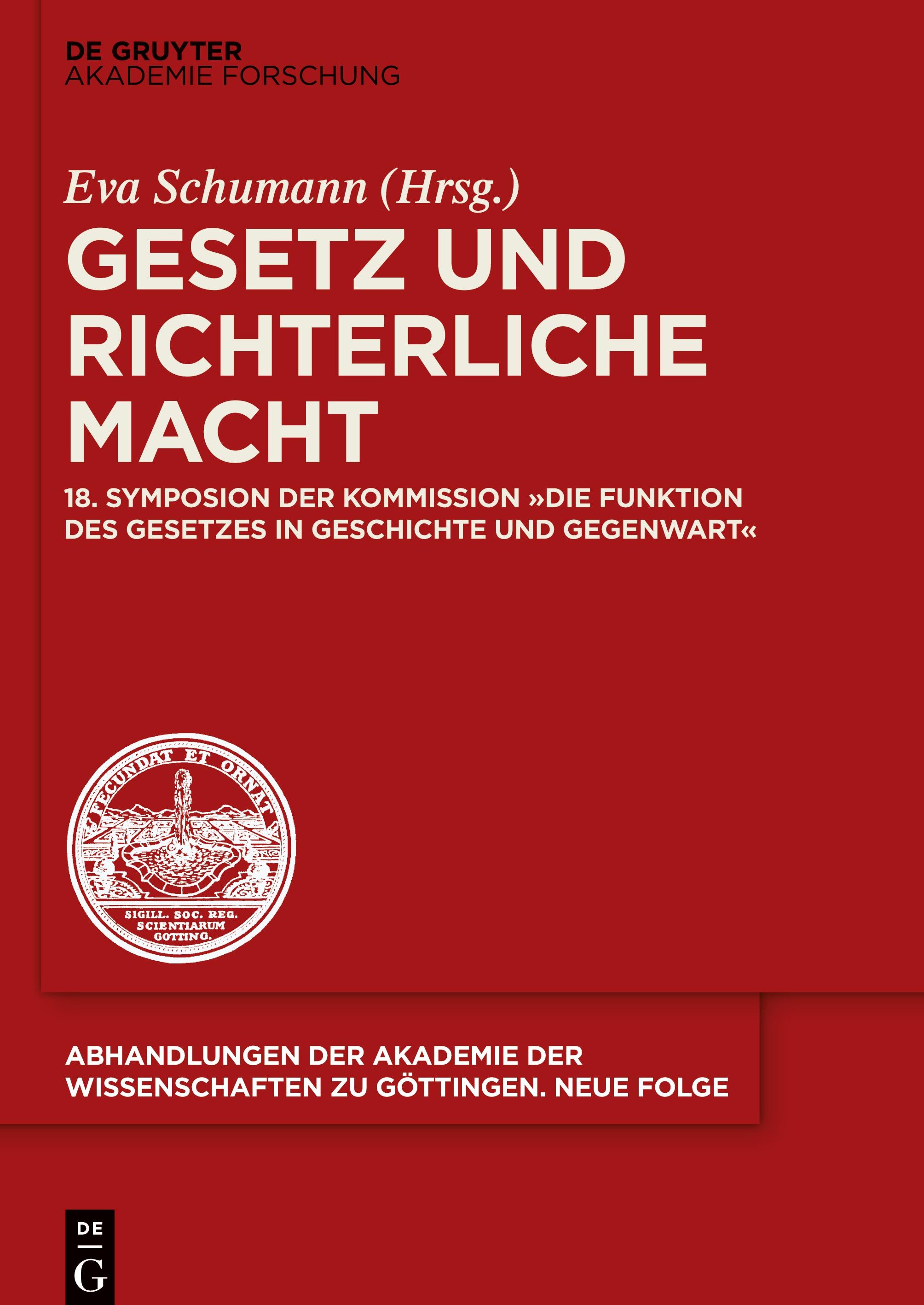 Vorderes Coverbild Gesetz und richterliche Macht