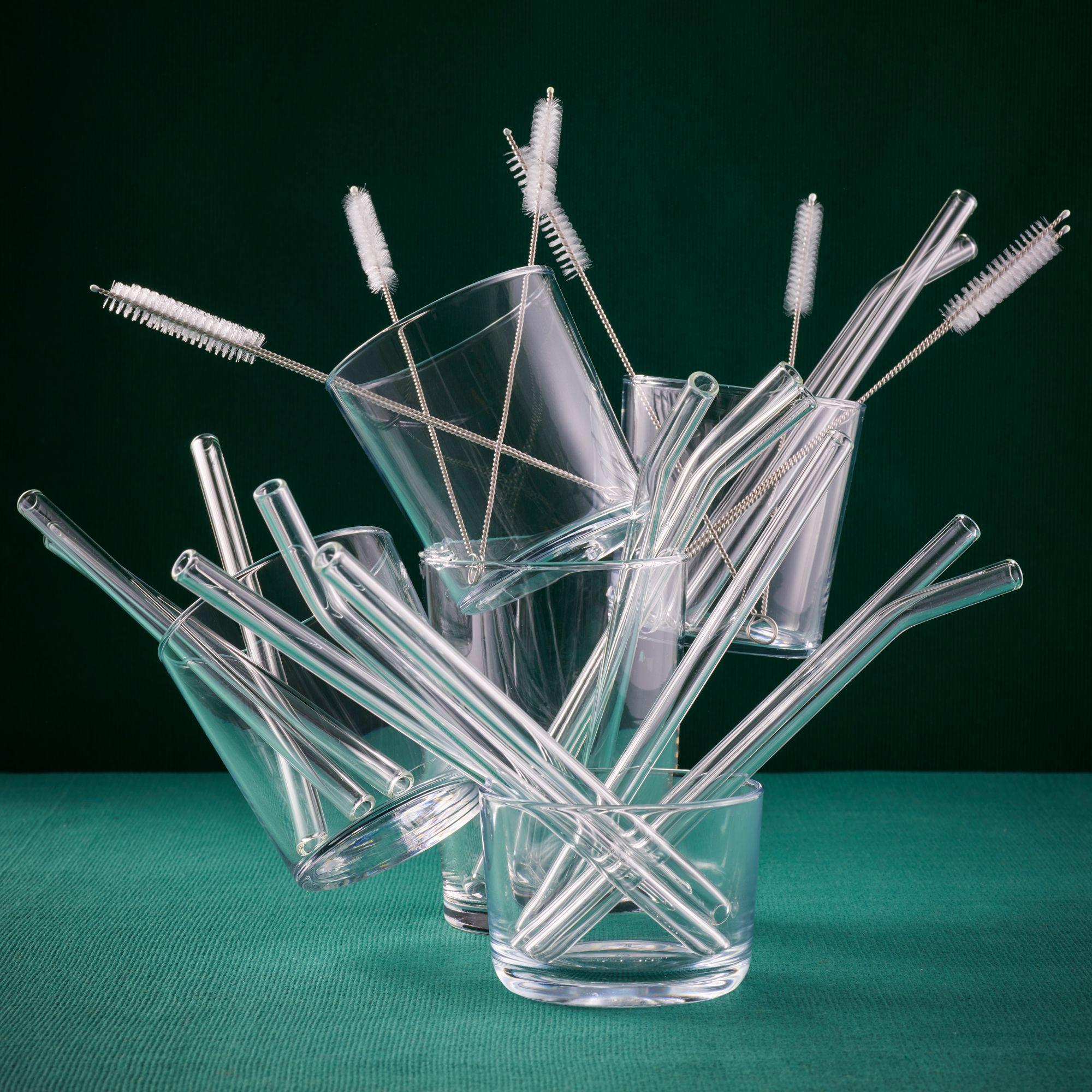 Beispielinhalt (Bild) Glas Strohhalme, 8er Set