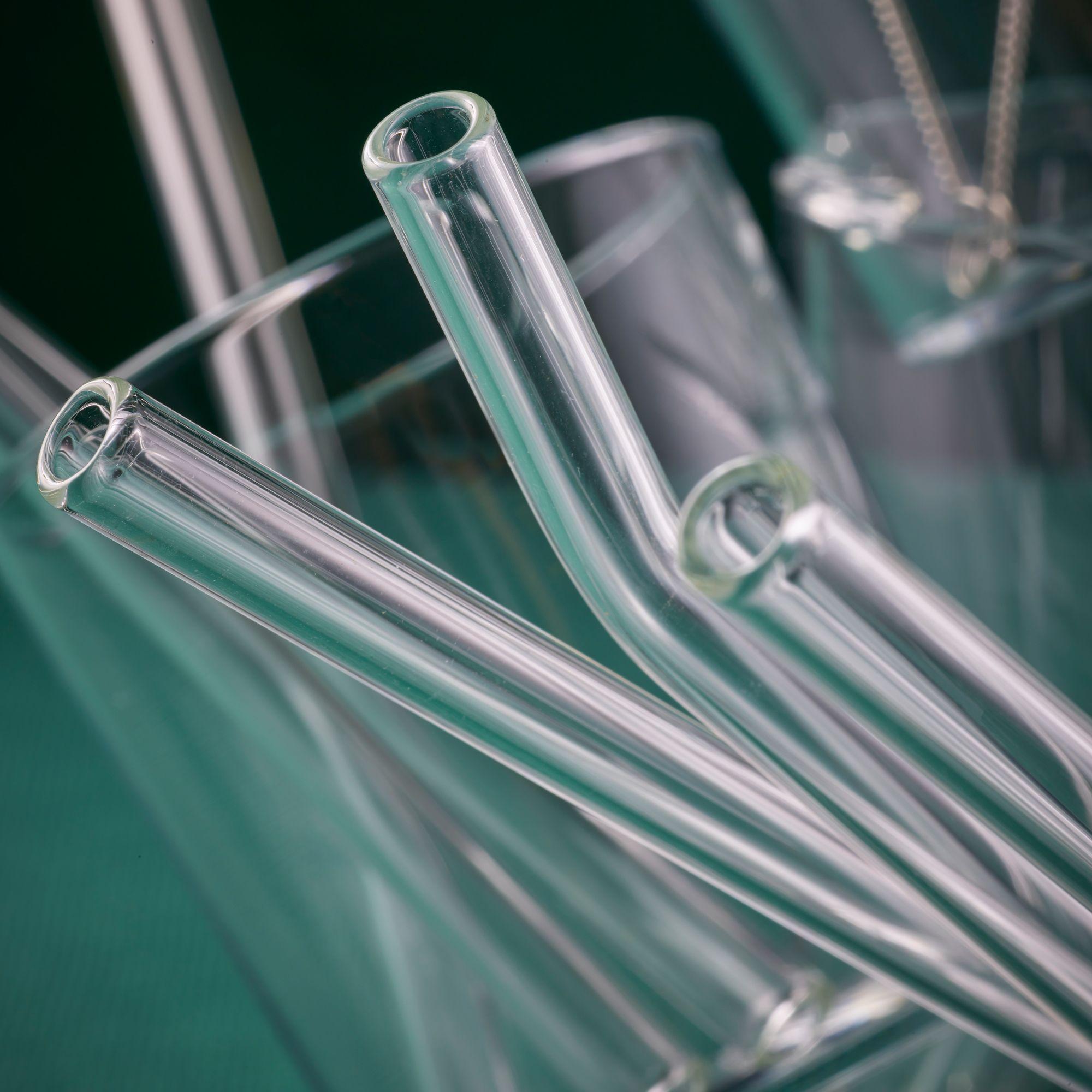 Beispielinhalt (Bild) Glas Strohhalme, 8er Set