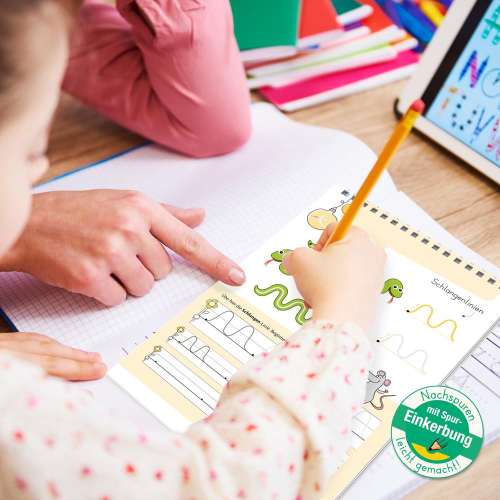 Beispielinhalt (Bild) Trötsch Mein Spurrillenblock Vorschulübungen Übungsbuch