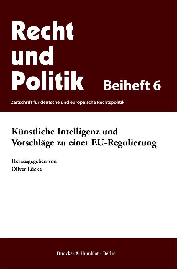 Vorderes Coverbild Künstliche Intelligenz und Vorschläge zu einer EU-Regulierung
