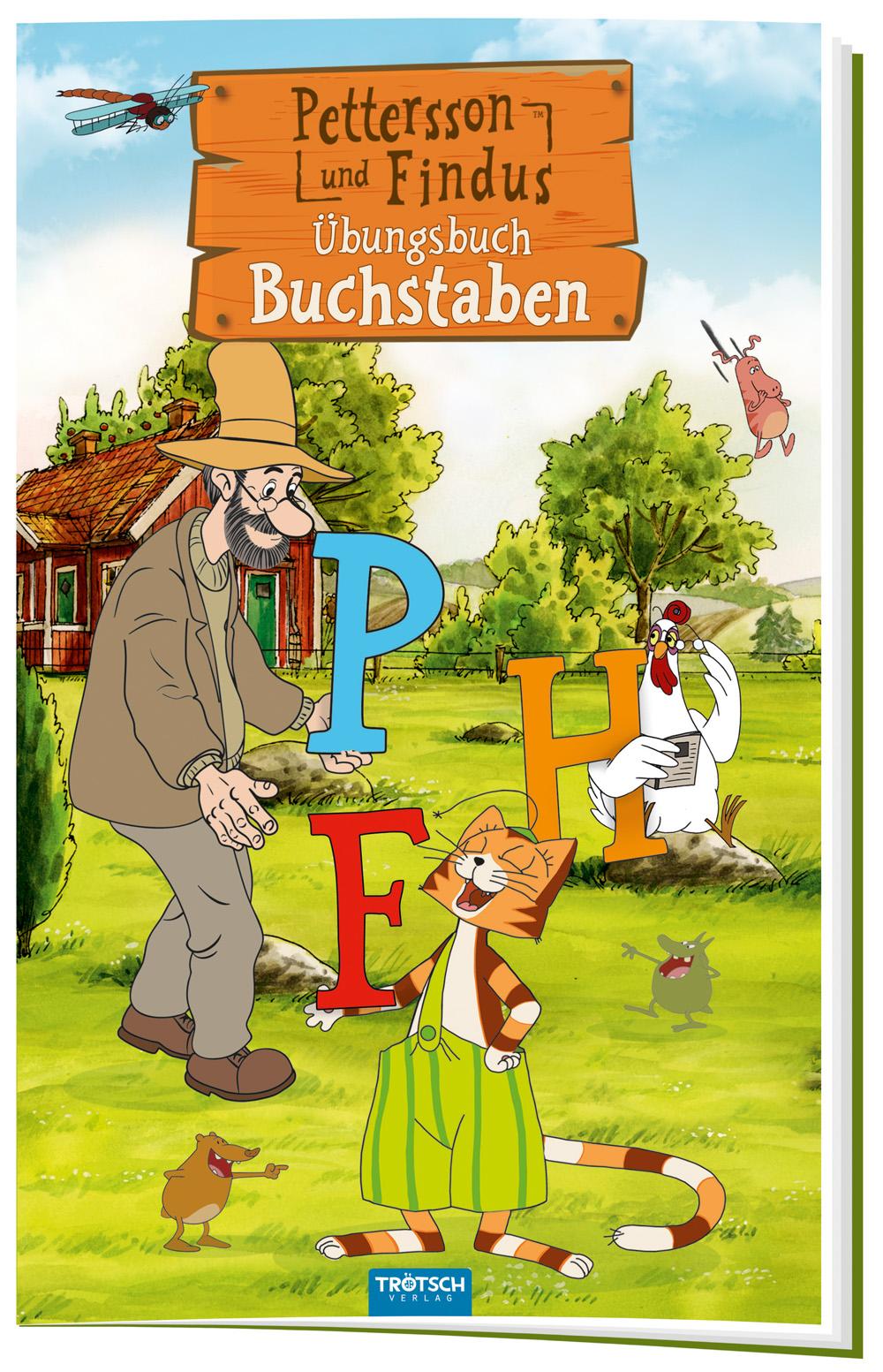 Vorderes Coverbild Trötsch Pettersson und Findus Buchstaben Übungsbuch