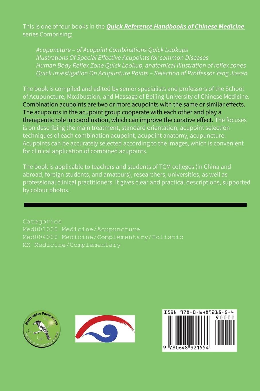 Rückseitencover Acupuncture of acupoint combinations quick lookups