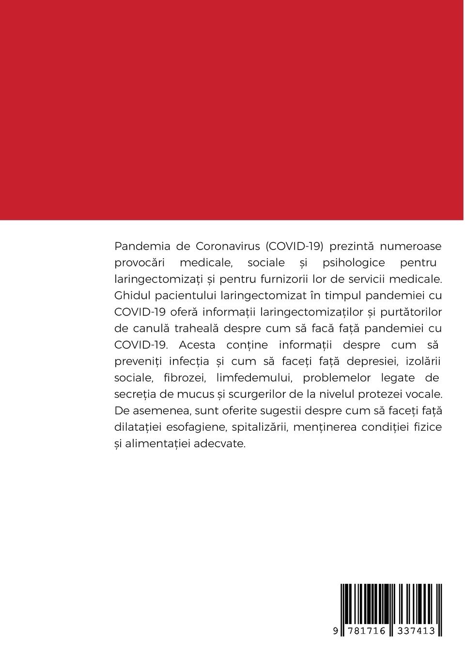 Rückseitencover GHIDUL PACIENTULUI LARINGECTOMIZAT ÎN TI MPUL PANDEMIEI COVID-19