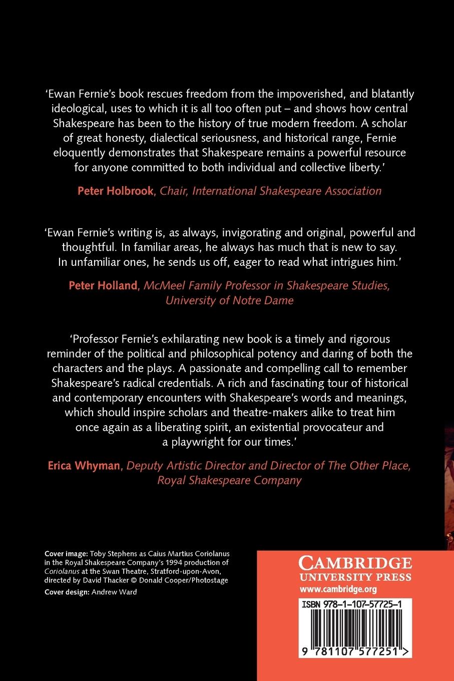 Rückseitencover Shakespeare for Freedom