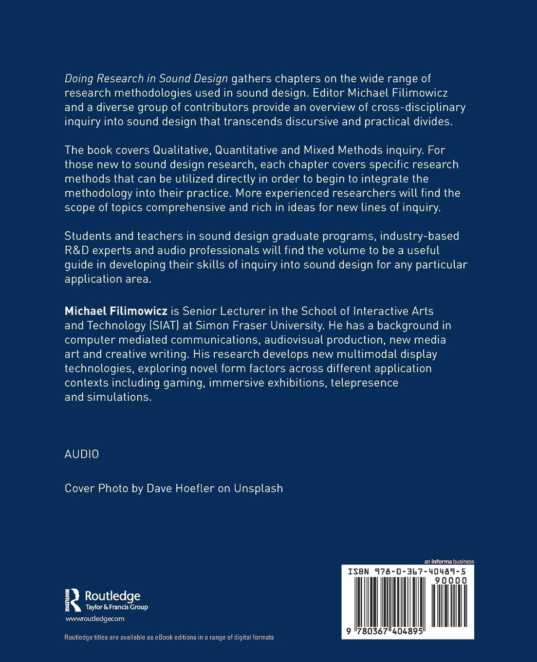 Rückseitencover Doing Research in Sound Design