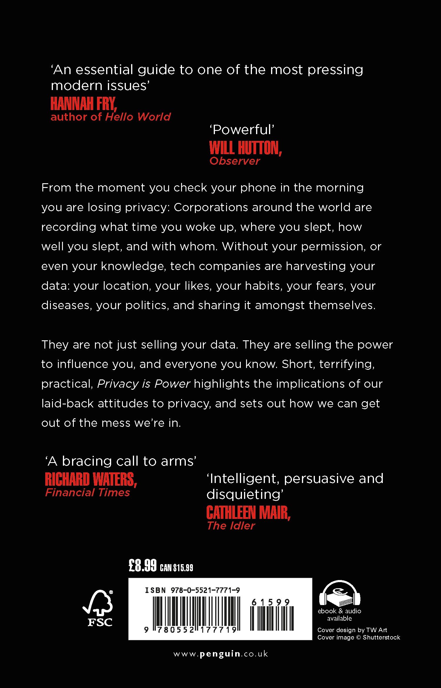 Rückseitencover Privacy is Power